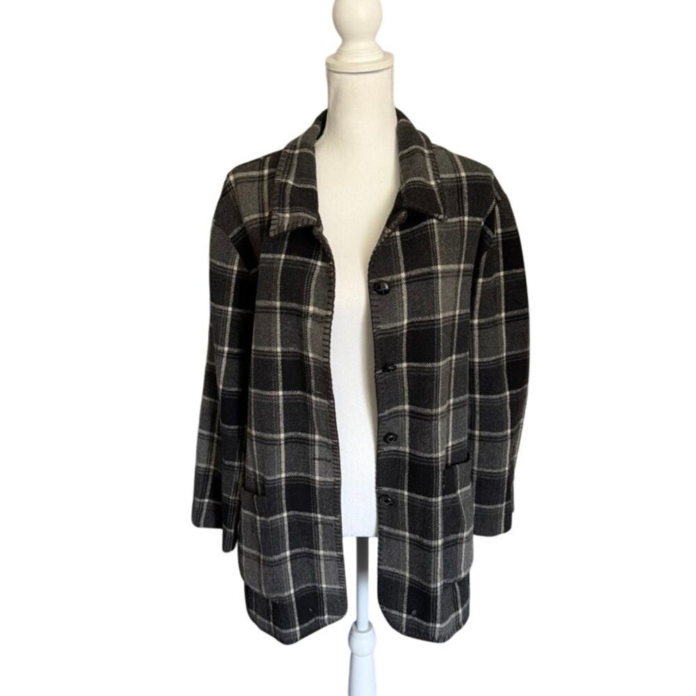Vintage David Paul Gray Plaid Wool Blend Shacket Women’s M